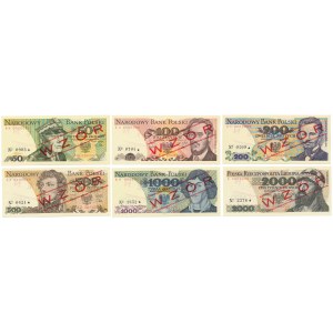 Komplet WZORÓW 50-2.000 złotych 1979 (6szt)