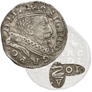 Zygmunt III Waza, Trojak Wilno 1601 - Łabędź i litera V - b.rzadki