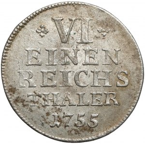 Germany, Brandenburg-Ansbach, 1/6 taler 1755