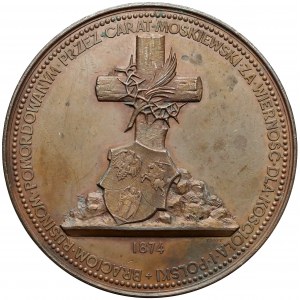 1874 r. Medal upamiętniajacy Rusinów zamordowanych przez Carat