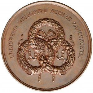 1858 r. Medal BRĄZ Towarzystwo Rolnicze w Królestwie Polskim