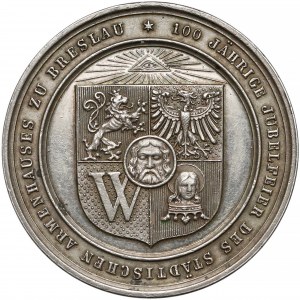 Śląsk, Wrocław, Medal 100-lecie miejskiego przytułku 1888