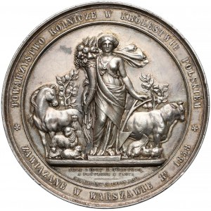 1858 r. Medal SREBRO Towarzystwo Rolnicze w Królestwie Polskim