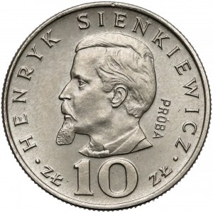 Próba NIKIEL 10 złotych 1974 Henryk Sienkiewicz