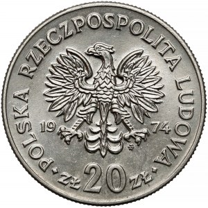 Próba NIKIEL 20 złotych 1974 Nowotko