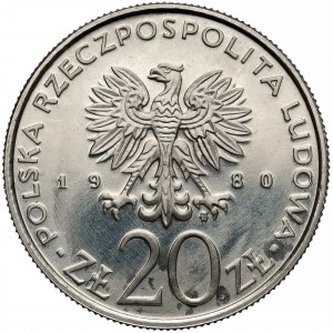 Próba NIKIEL 20 złotych 1980 XXII Olimpiada - biegacz