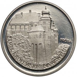 Próba NIKIEL 100 złotych 1977 Zamek na Wawelu - od boku