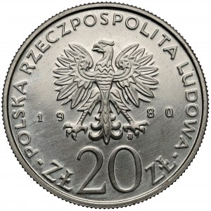 Próba NIKIEL 20 złotych 1980 Łódź 1905