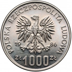 Próba NIKIEL 1.000 złotych 1986 MŚ w Piłce Nożnej Meksyk