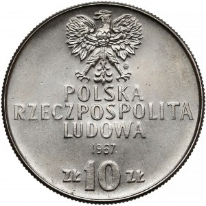 Próba NIKIEL 10 złotych 1967 Świerczewski - bez czapki