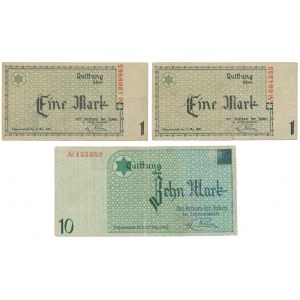 Getto 2x 1 marka i 10 marek 1940 (3szt)
