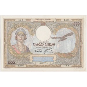 Jugosławia, 1000 Dinara 1931