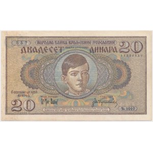 Jugosławia, 20 Dinara 1936
