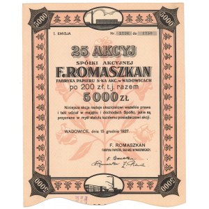 F. Romaszkan, Em.1, 25x 200 zł 1927