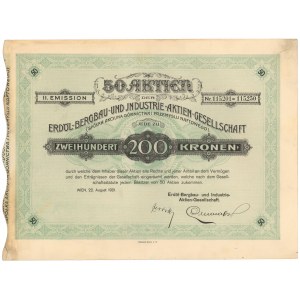Spółka Akc. Górnictwa i Przemysłu Naftowego, Em.2, 50x 200 kr 1921