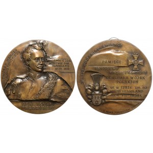Medaliony (21cm) Generał Prądzyński - awers i rewers (2szt)