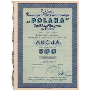 Zakłady Przemysłu Włókienniczego Polana, 500 zł 1937