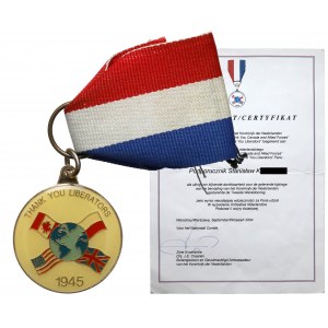 Medal THANK YOU LIBERATORS 1945 z Certyfikatem dla polskiego Porucznika