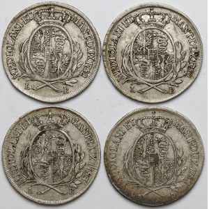 Włochy, Księstwo Mediolanu, Józef II, 1/2 scudo 1782-83 (4szt)