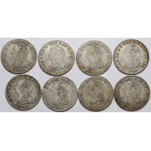 Italy, Duchy of Savoy, Carlo Emanuele III, 1/4 scudo 1755-68 (8 pcs)