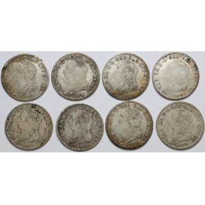 Italy, Duchy of Savoy, Carlo Emanuele III, 1/4 scudo 1758-64 (8pcs)