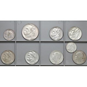 II RP zestaw monet 1-10 złotych 1924-1936 (9szt)