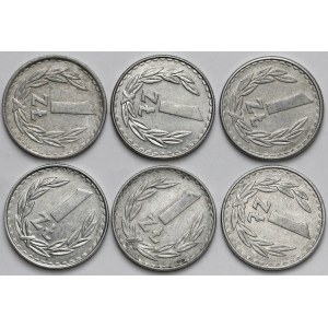 Destrukty 1 złoty 1977-1988 - SKRĘTKI (6szt)