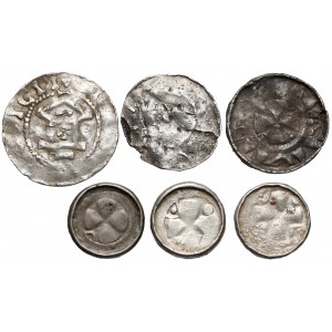 Denary krzyżowe CNP V-VII i denary Moguncja i Lüneburg (6szt)