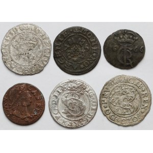 Polska Królewska, zestaw szelągów 1529-1666 (6szt)