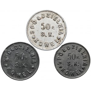 50. Pułk Strzelców Kresowych, Kowel, 20, 50 groszy i 1 złoty (3szt)