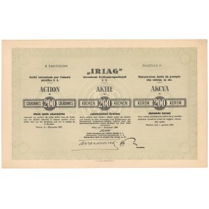 Iriag Międzynarodowa Sp. dla Przem. i Oleju Skalnego, Em.2, 200 kr 1921