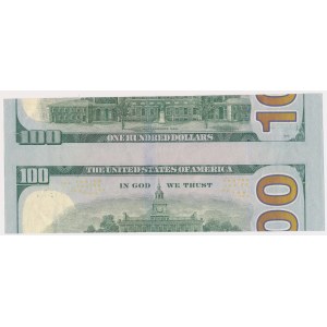 United States CUT ERROR of 100 Dollars 2009