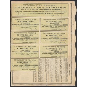 Tow. Przemysłu Meatolwego K. Rudzki i S-ka, Em.2, 5x 500 mkp 1921