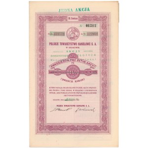 Polskie Towarzystwo Handlowe, Em.3, 25x 140 mkp 1920 - przestemplowana
