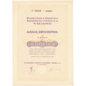 Płaszowska Fabryka Dachówek i Cegieł , 5x 200 zł 1926