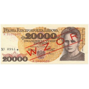 20.000 złotych 1989 - WZÓR - A 0000000 - No.0984