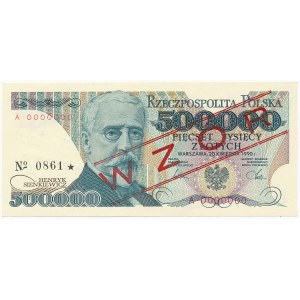 500.000 złotych 1990 - WZÓR - A 0000000 - No.0861