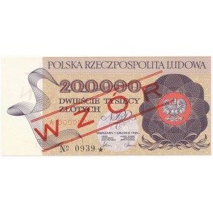 200.000 złotych 1989 - WZÓR - A 0000000 - No.0939