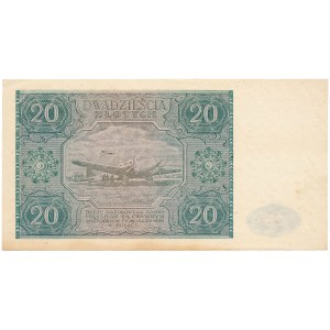 20 złotych 1946 - D - duża litera