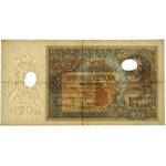 20 złotych 1931 - DK - skasowany perforacją