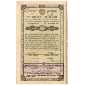 Lwów, Bank Krajowy, 4.5% List zastawny 1.000 kr 1912