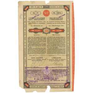 Lwów, Bank Krajowy, 4.5% List zastawny 2.000 kr 1910