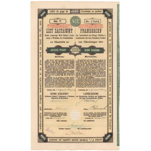 Lwów, Bank Krajowy, 4.5% List zastawny 10.000 kr 1921