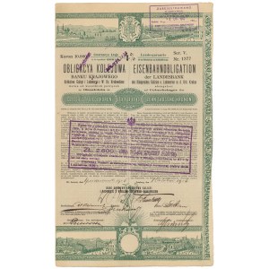 Lwów, Bank krajowy, Obligacja Kolejowa 10.000 kr 1905