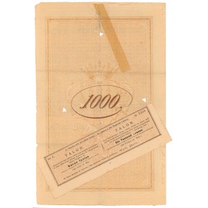 Lwów, Poż. król. stoł. miasta, Obligacja 1.000 kr 1896