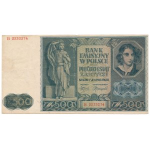 50 zł 1941 PRZERÓBKA na 500 zł 1961