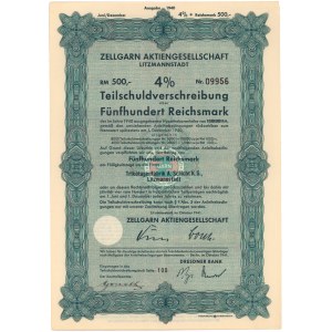 Litzmannstadt (Łódź), Zellgarn Aktiengesellschaft, 500 mk 1941