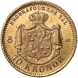 Szwecja, Oskar II, 10 kronor 1874