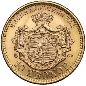 Szwecja, Oskar II, 10 kronor 1901