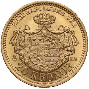 Szwecja, Oskar II, 20 kronor 1889